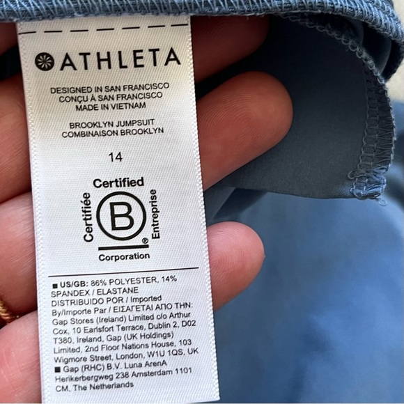 ATHLETA BROOKLYN JUMPSUIT SIZE 14 ATHLEISURE MINIMALIST SPORTY STYLISH - Picture 5 of 12